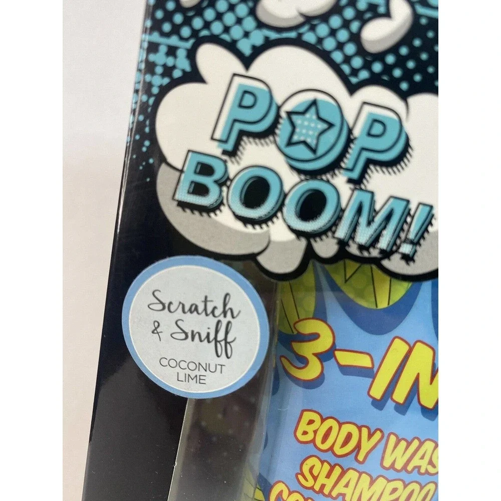 POP BOOM Body & Earth 4-Piece Bath Set 3-in-1 Body Wash Bubble Bath Bath Bombs